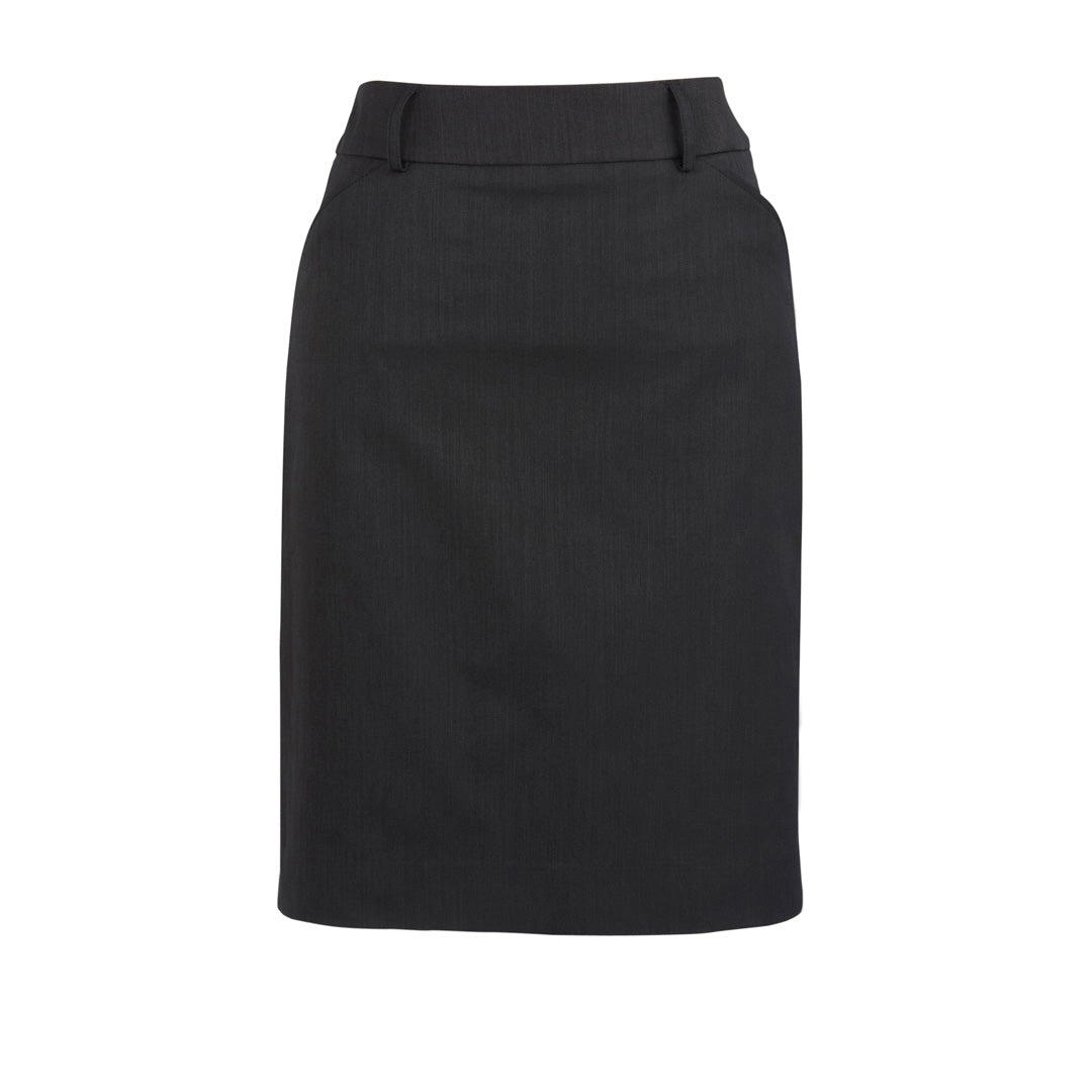 Biz Corporates The Cool Stretch Pleat Skirt | Ladies Charcoal Skirts