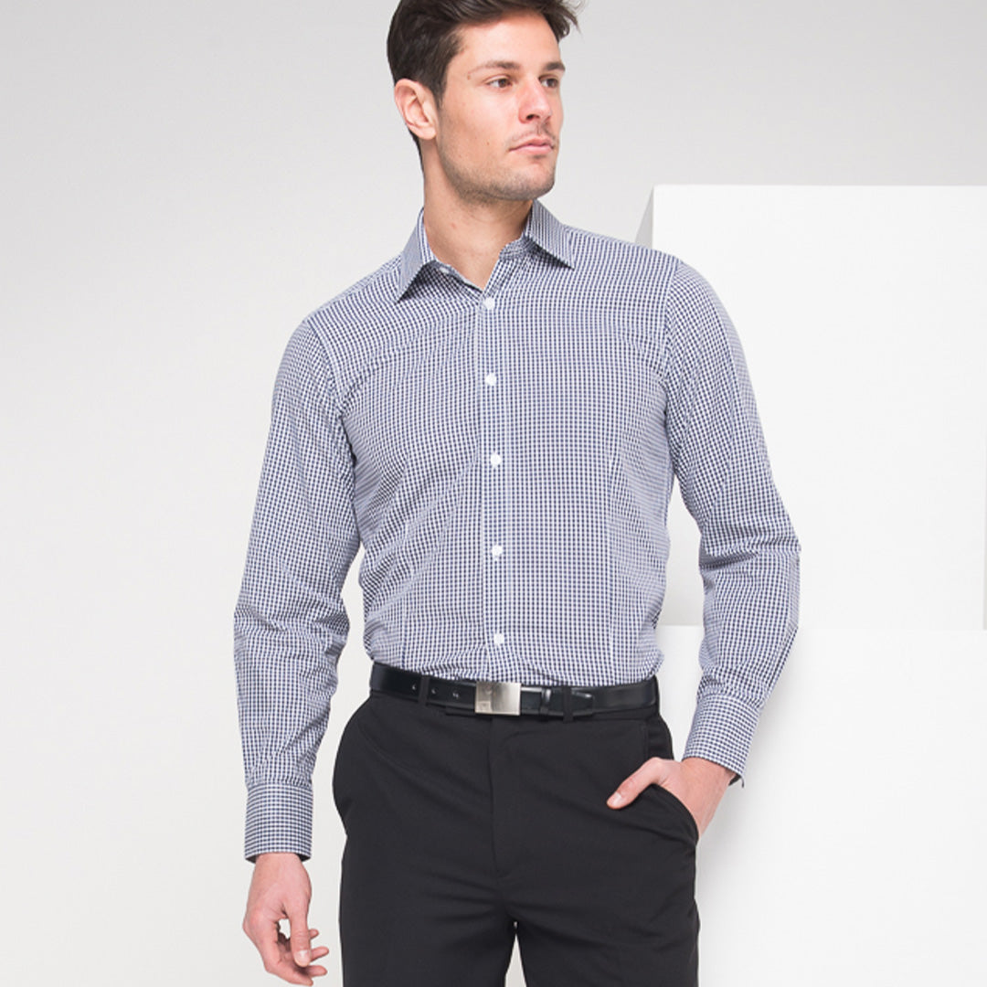 LSJ Collection The Gingham Check Shirt | Mens | Long Sleeve | Euro Fit Shirts & Tops