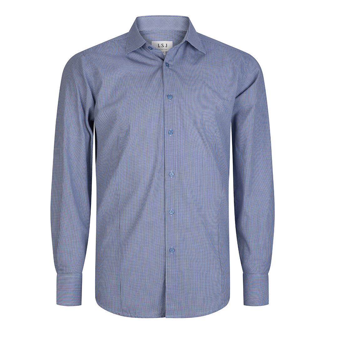 LSJ Collection The Lonsdale Shirt | Mens | Long Sleeve | Euro Fit Blue Shirts & Tops