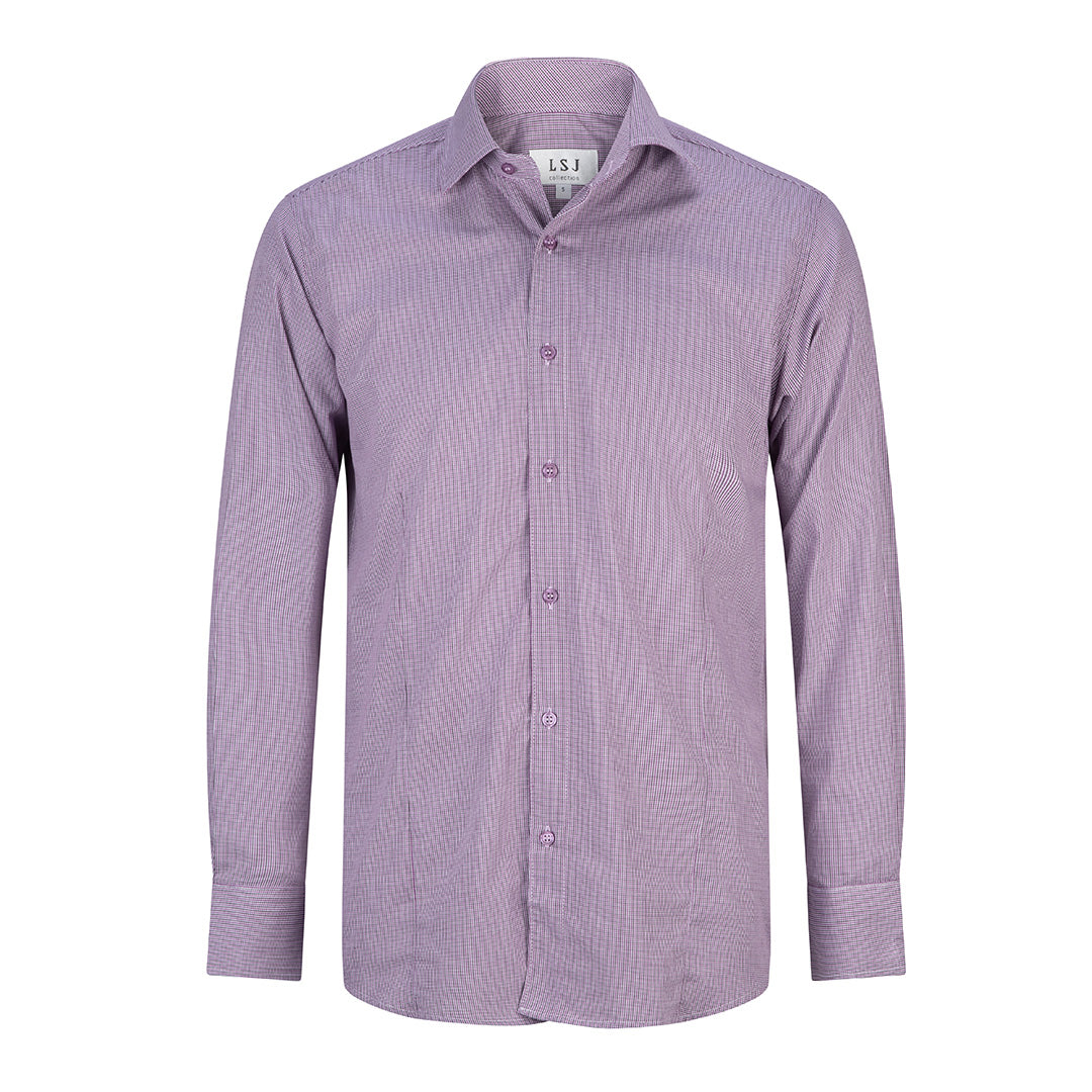 LSJ Collection The Lonsdale Shirt | Mens | Long Sleeve | Euro Fit Plum Shirts & Tops
