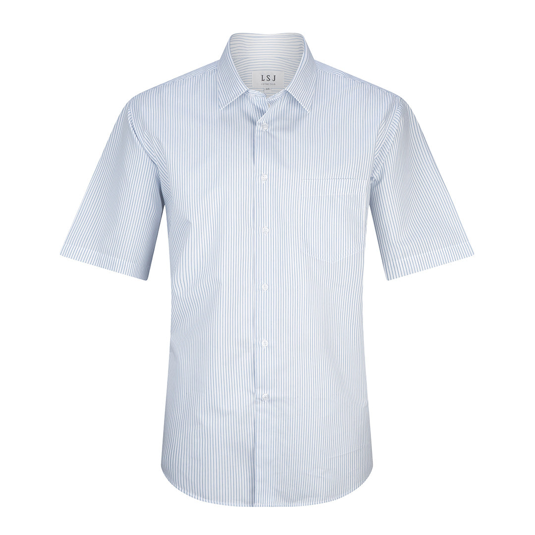 LSJ Collection The Bourke Street Shirt | Mens | Short Sleeve | Classic Fit Blue Shirts & Tops