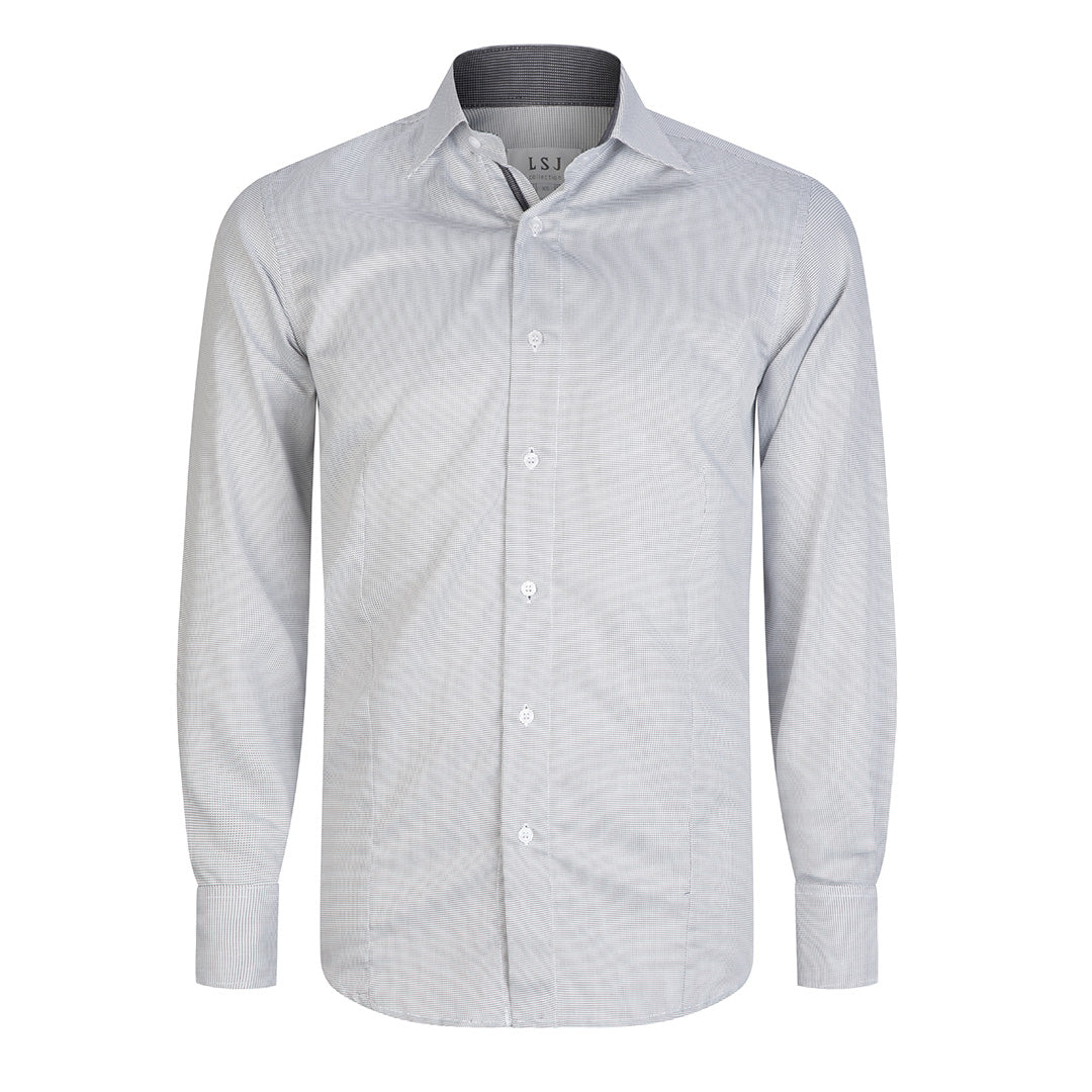 LSJ Collection The Newbury Shirt | Mens | Long Sleeve | Classic Fit Grey Shirts & Tops