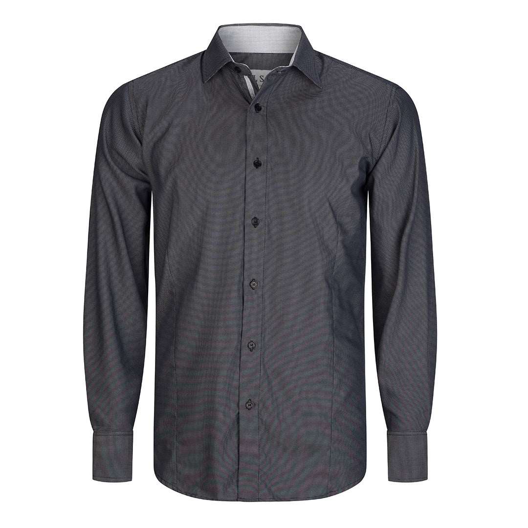 LSJ Collection The Newbury Shirt | Mens | Long Sleeve | Classic Fit Black Shirts & Tops
