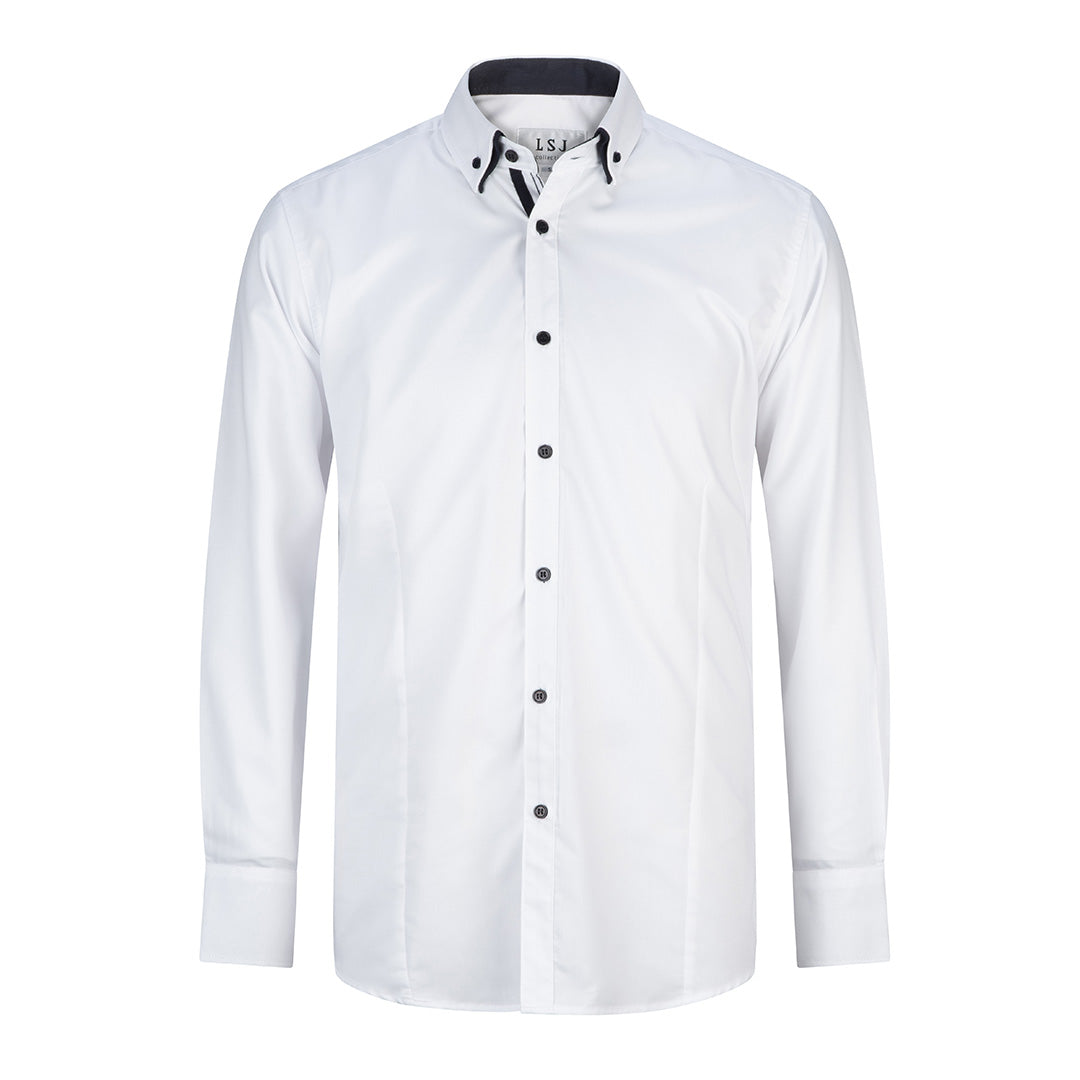 LSJ Collection The Newbury Shirt | Mens | Long Sleeve | Euro Fit White Shirts & Tops
