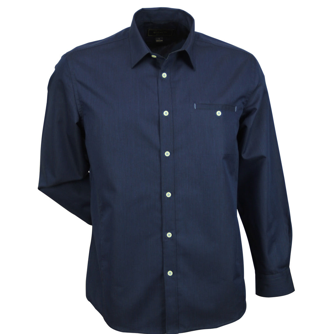 Stencil The Empire Shirt | Mens | Long Sleeve Navy/Sky Shirts & Tops