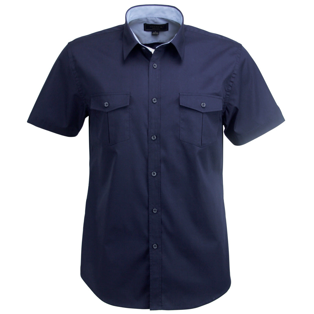 Stencil The Hospitality Nano Shirt | Mens | Short Sleeve Navy Shirts & Tops