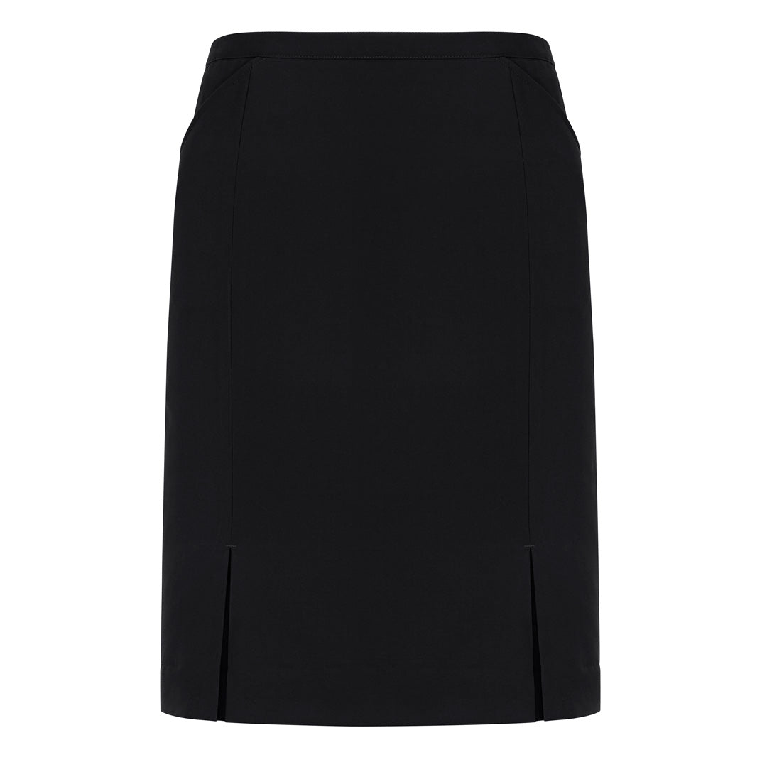Biz Corporates The Siena Pleat Skirt | Ladies Black Skirts