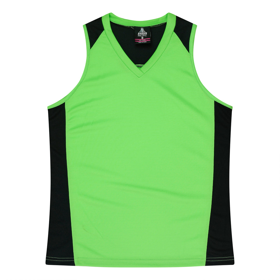 Aussie Pacific The Premier Singlet | Ladies Clearance Apple/Black Shirts & Tops