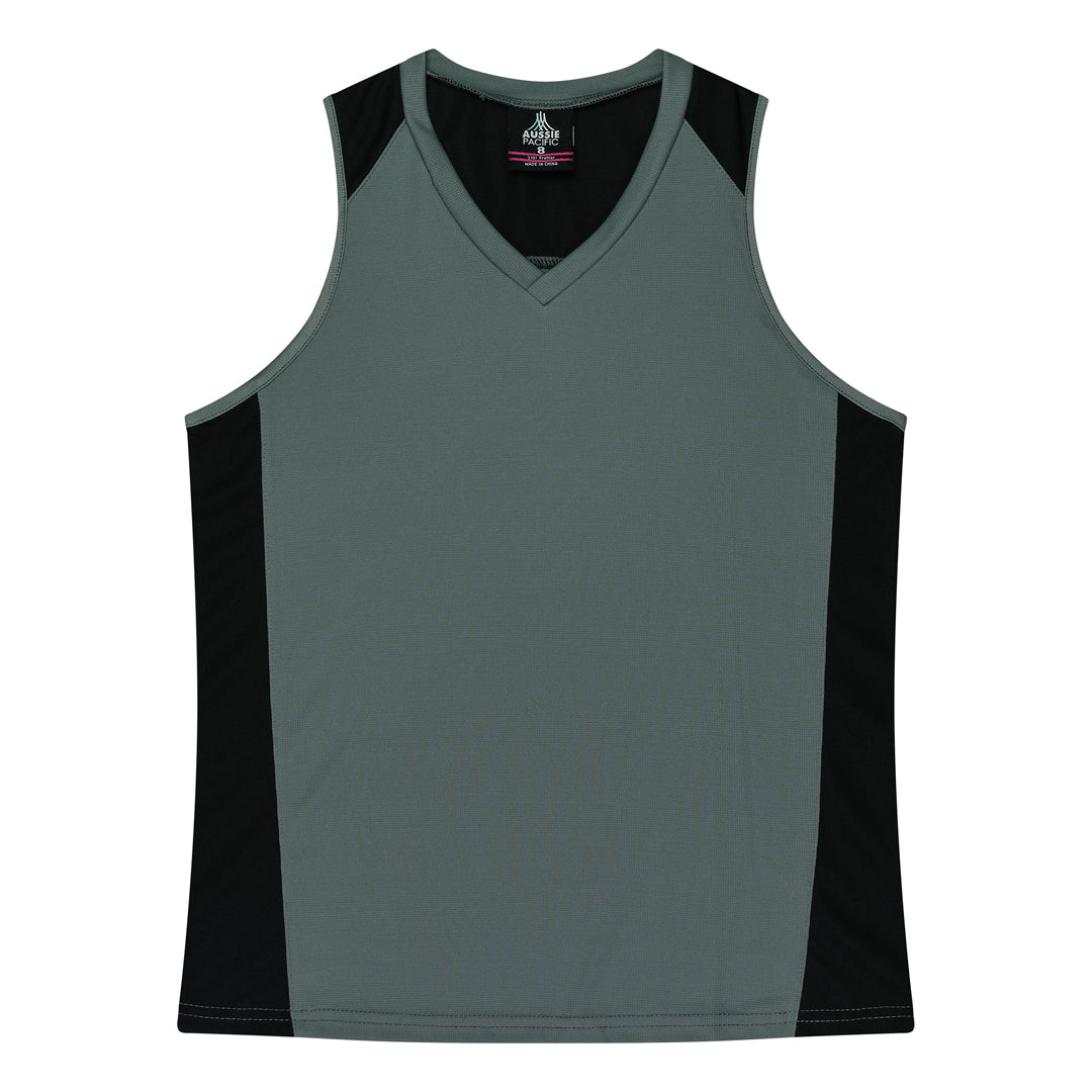 Aussie Pacific The Premier Singlet | Ladies Ashe/Black Shirts & Tops