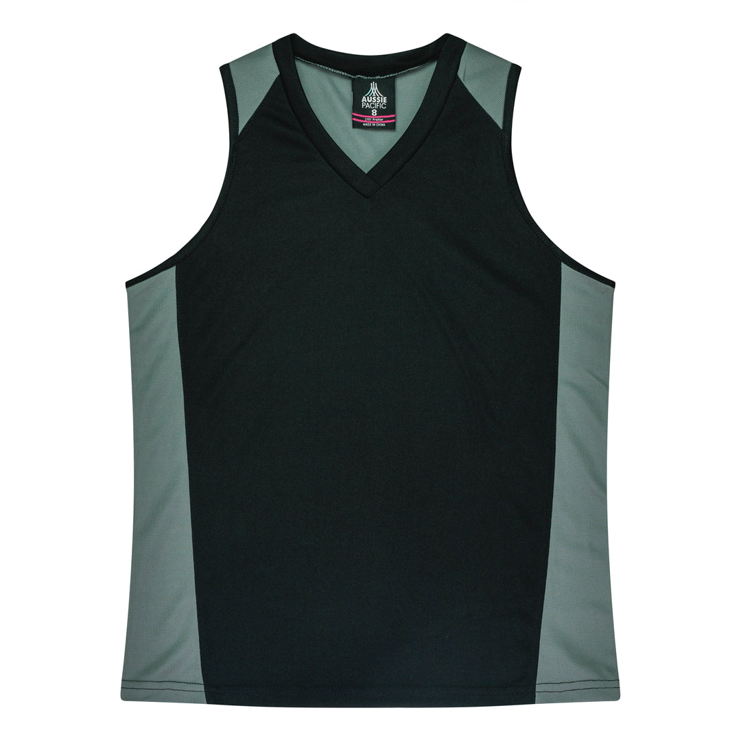 Aussie Pacific The Premier Singlet | Ladies Black/Ashe Shirts & Tops