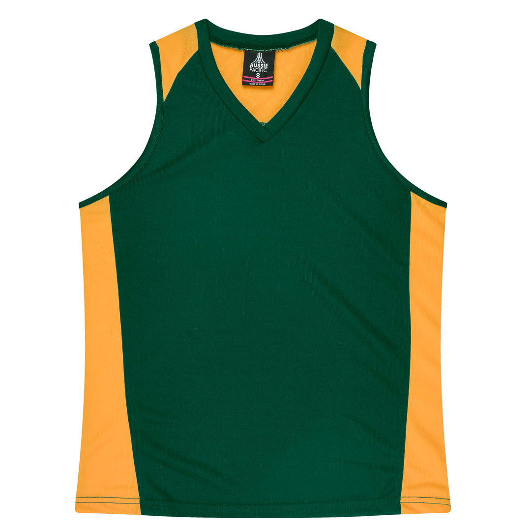 Aussie Pacific The Premier Singlet | Ladies Bottle/Gold Shirts & Tops