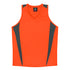 Aussie Pacific The Eureka Singlet | Ladies Orange/Charcoal Shirts & Tops