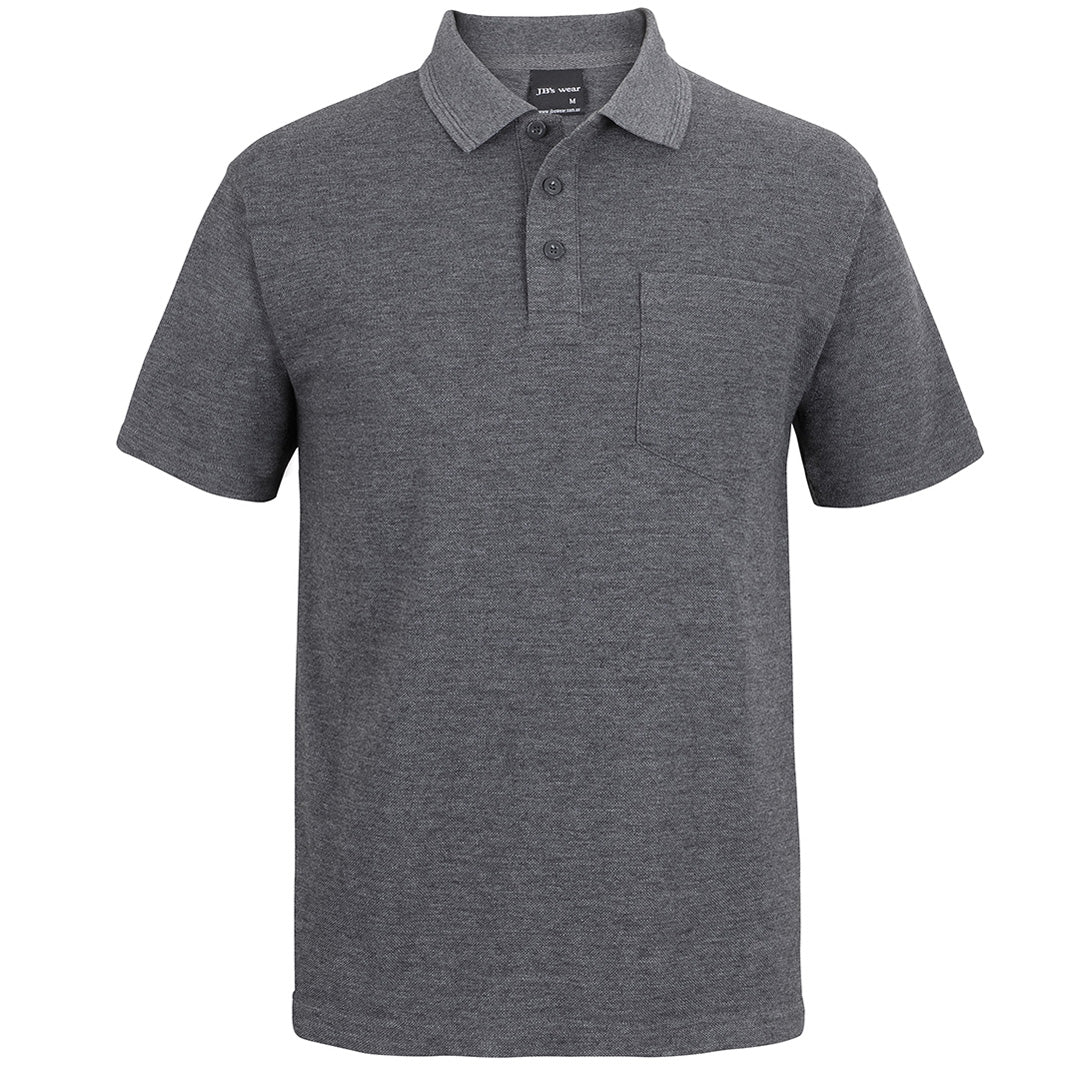 Jbs Wear The Pique Pocket Polo | Short Sleeve | Unisex Charcoal Marle Shirts & Tops