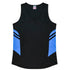 Aussie Pacific The Tasman Singlet | Ladies Black/Cyan Shirts & Tops