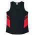 Aussie Pacific The Tasman Singlet | Ladies Black/Red Shirts & Tops