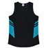 Aussie Pacific The Tasman Singlet | Ladies Black/Teal Shirts & Tops