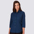 City Collection The Micro Check Shirt | 3/4 Sleeve | Ladies Navy Shirts & Tops