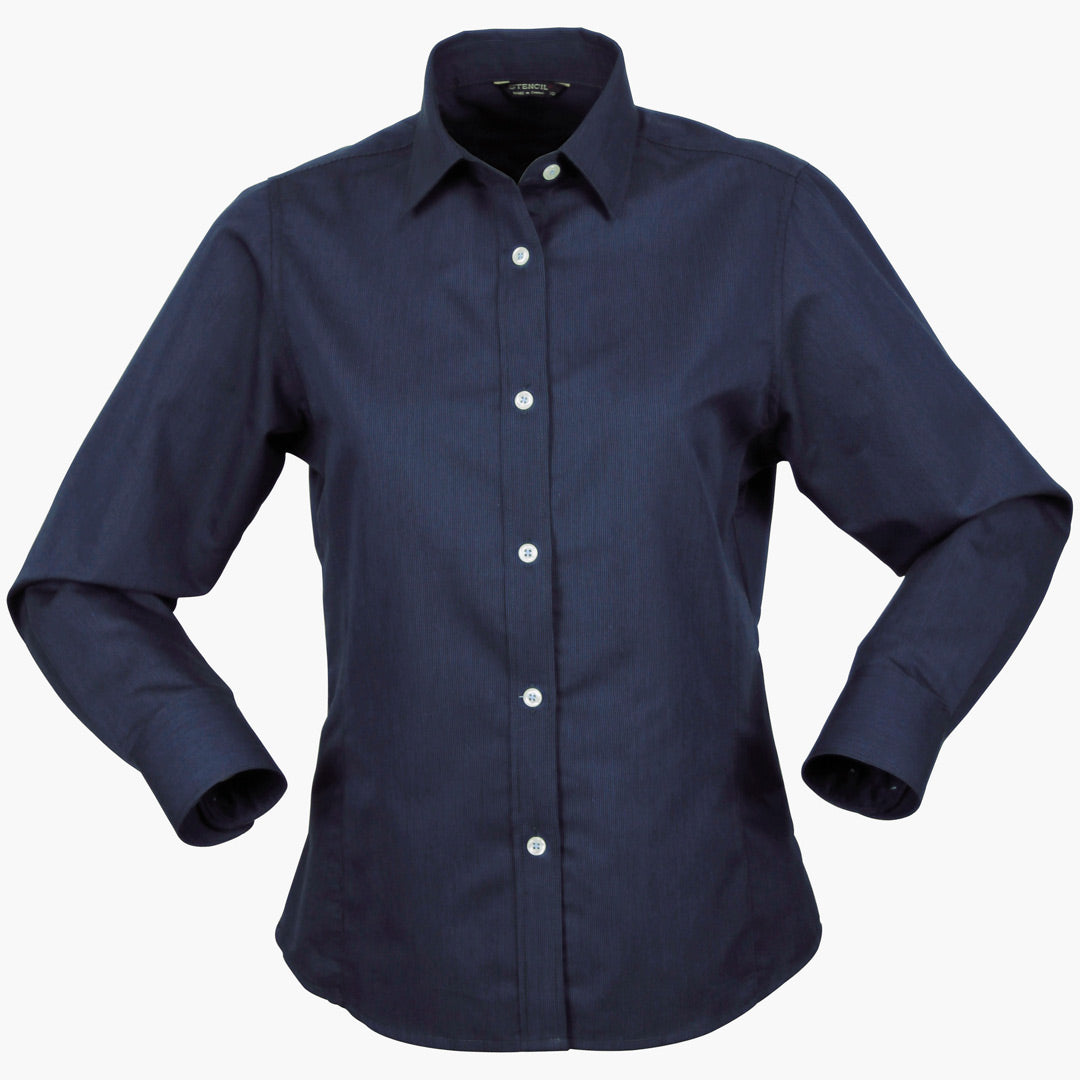 Stencil The Empire Shirt | Ladies | Long Sleeve Navy/Sky Shirts & Tops