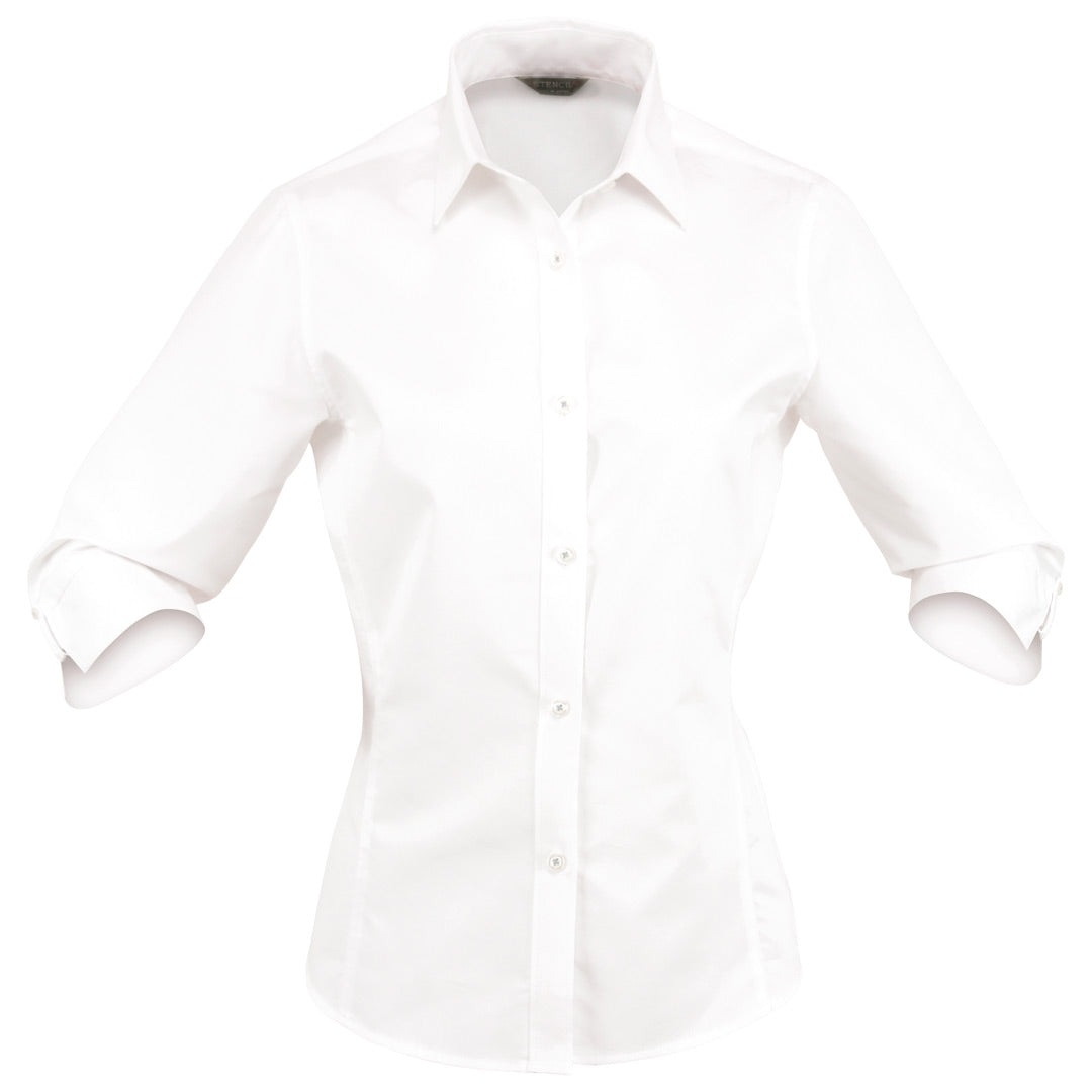 Stencil The Empire Shirt | Ladies | 3/4 Sleeve White/White Shirts & Tops
