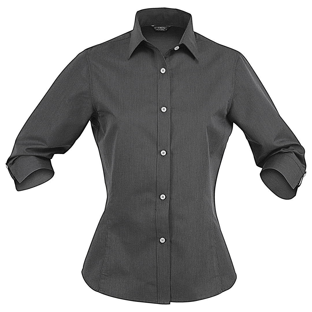 Stencil The Empire Shirt | Ladies | 3/4 Sleeve Charcoal/Grey Shirts & Tops