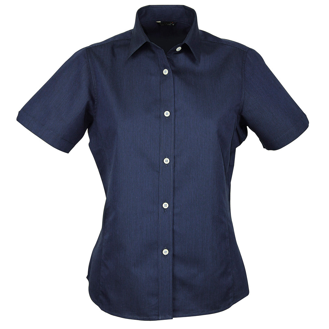 Stencil The Empire Shirt | Ladies | Short Sleeve Navy/Sky Shirts & Tops