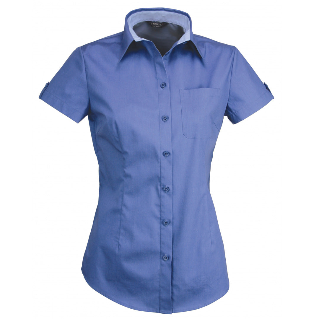 Stencil The Hospitality Nano Shirt | Ladies | Short Sleeve Slate Blue Shirts & Tops