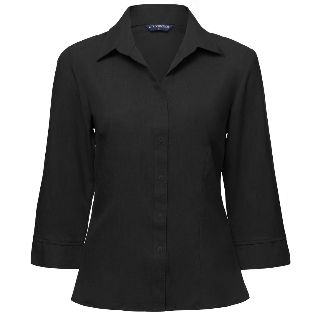 City Collection The Ezylin Shirt | Ladies | 3/4 Sleeve | Plus Black Shirts & Tops