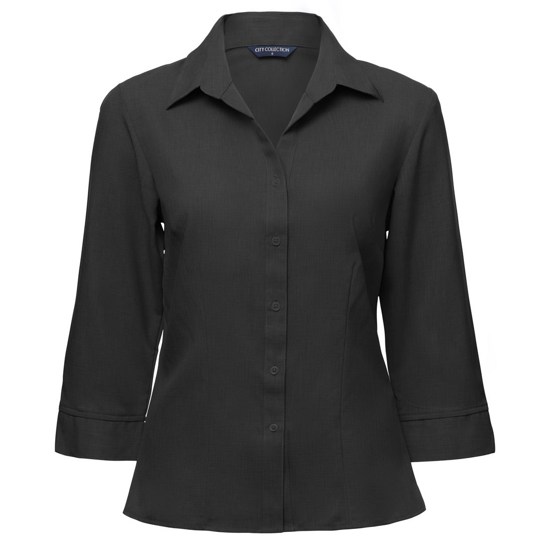 City Collection The Ezylin Shirt | Ladies | 3/4 Sleeve Charcoal Shirts & Tops