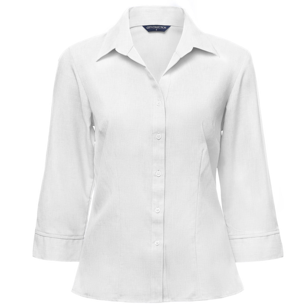 City Collection The Ezylin Shirt | Ladies | 3/4 Sleeve | Plus White Shirts & Tops