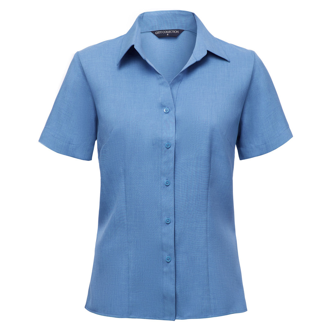 City Collection The Ezylin Shirt | Ladies | Short Sleeve | Plus Light Blue Shirts & Tops