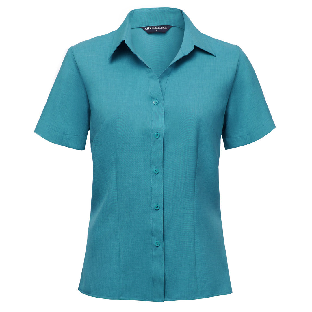 City Collection The Ezylin Shirt | Ladies | Short Sleeve | Plus Teal Shirts & Tops
