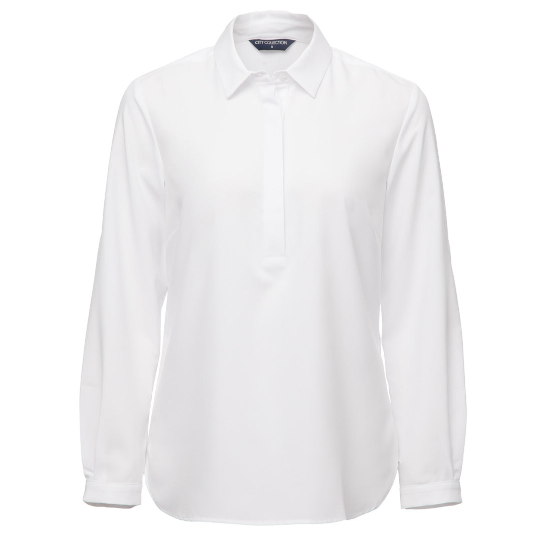 City Collection The Ezylin Meghan Shirt | Ladies | Long Sleeve White Shirts & Tops