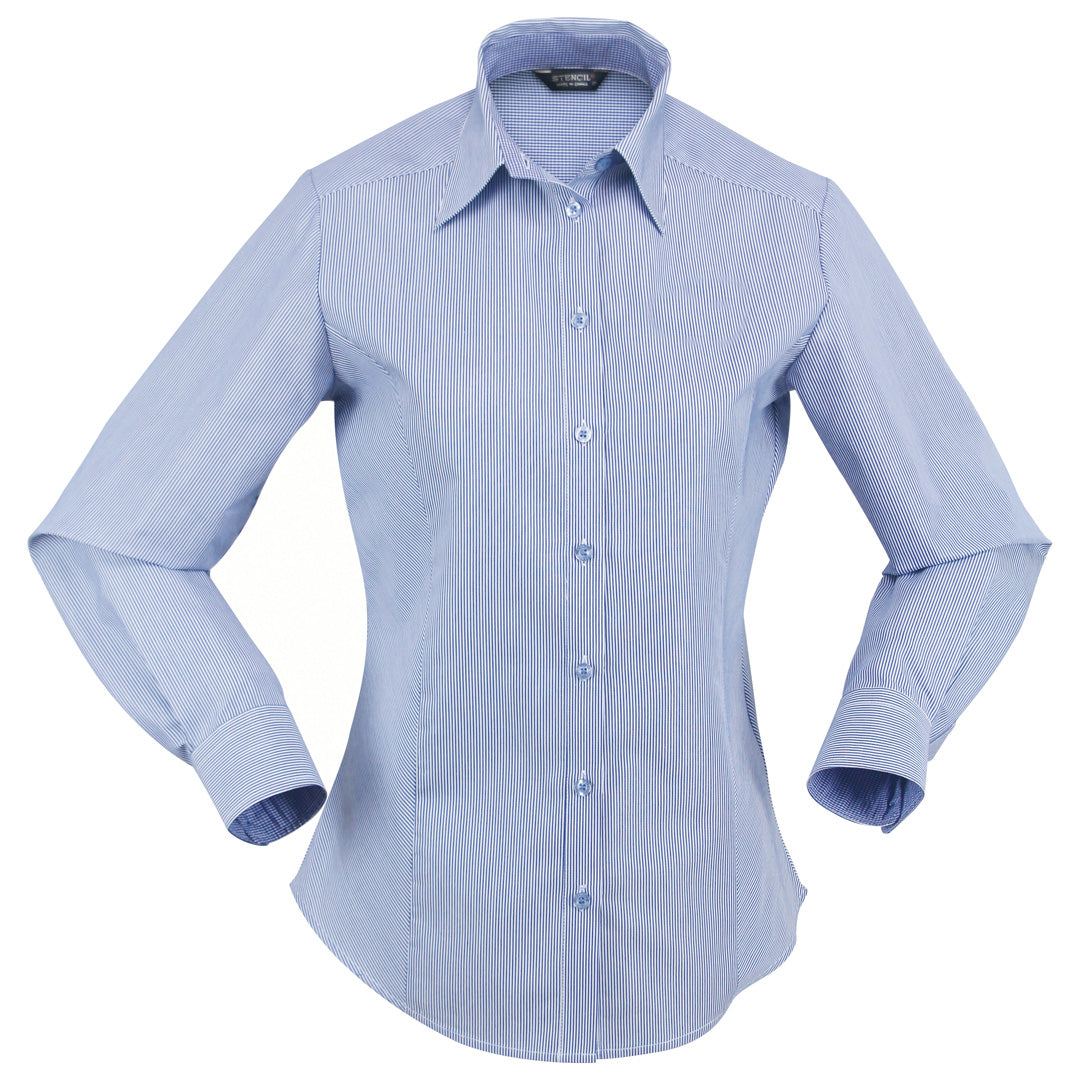 Stencil The Inspire Shirt | Ladies | Long Sleeve Mid Blue Shirts & Tops