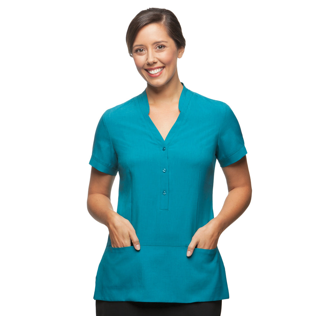 City Collection The Ezylin | Ladies | Short Sleeve | Tunic Teal Shirts & Tops