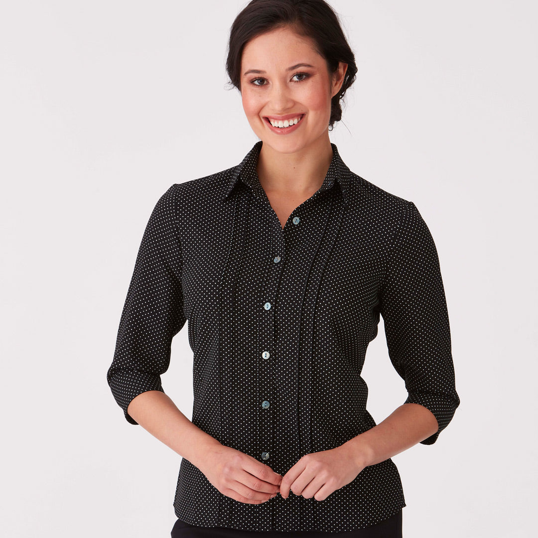City Collection The Spot Shirt | Ladies | 3/4 Sleeve | Plus Black Shirts & Tops