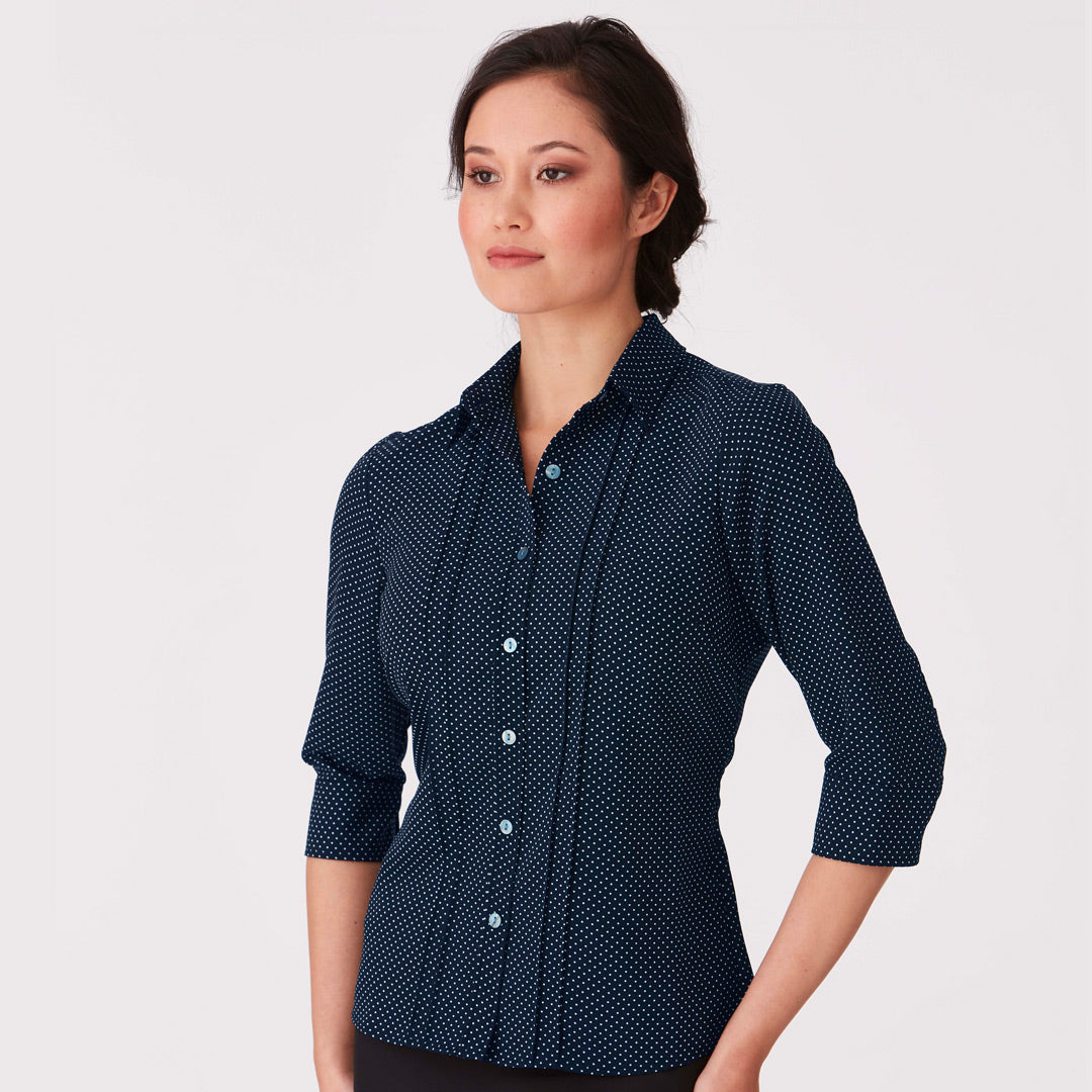 City Collection The Spot Shirt | Ladies | 3/4 Sleeve Navy Shirts & Tops