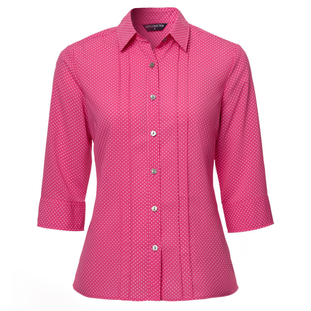 City Collection The Spot Shirt | Ladies | 3/4 Sleeve Hot Pink Shirts & Tops