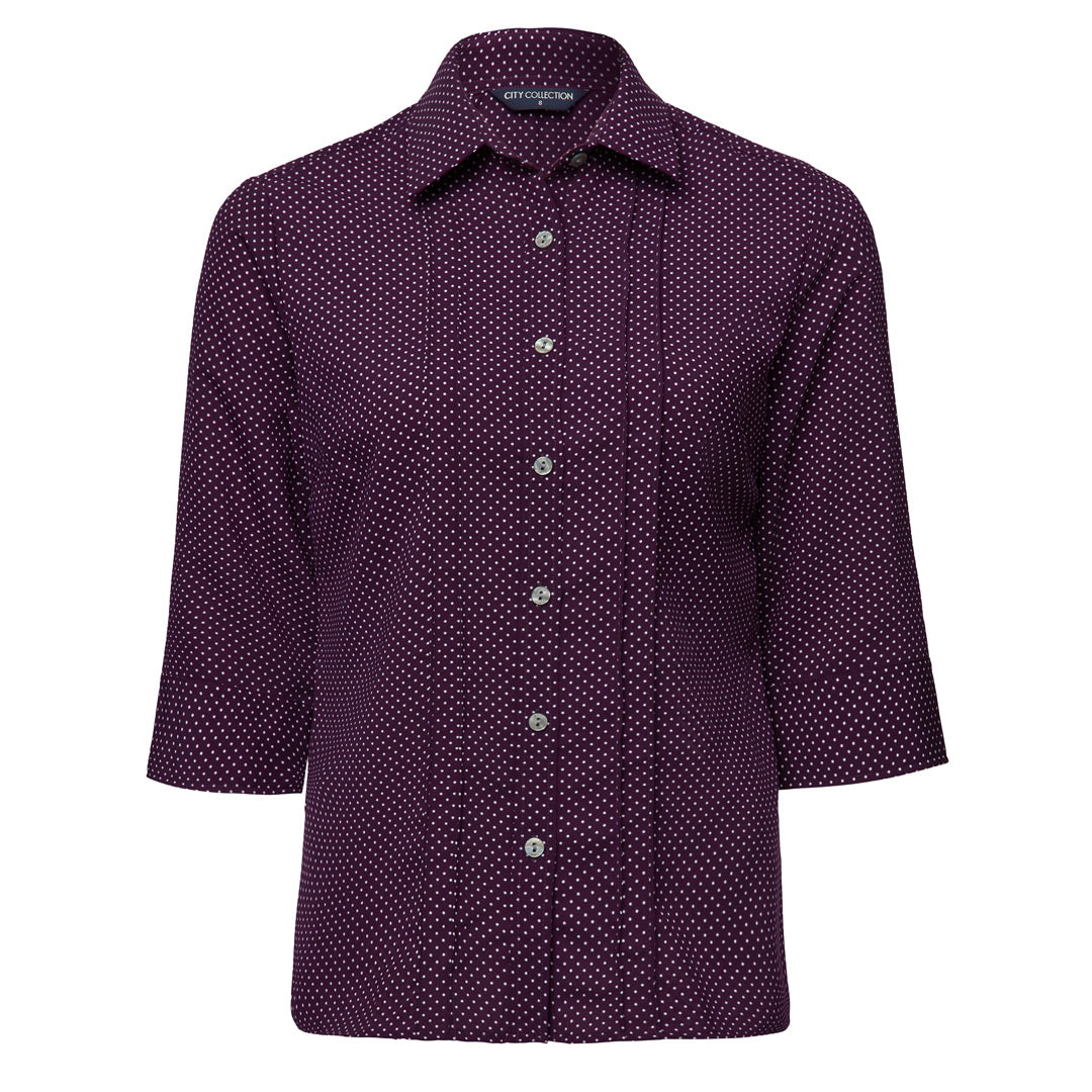 City Collection The Spot Shirt | Ladies | 3/4 Sleeve Grape Shirts & Tops