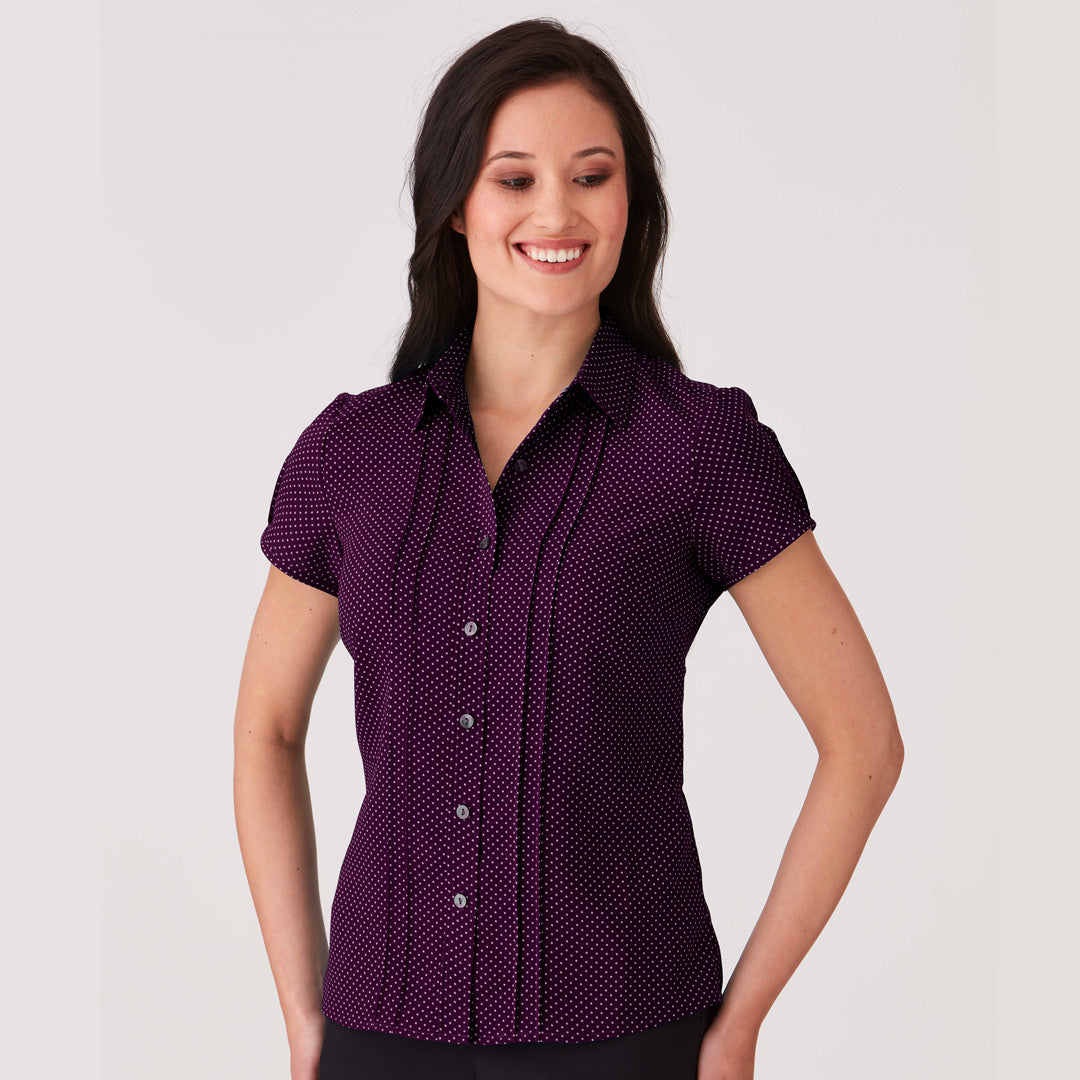 City Collection The Spot Shirt | Ladies | Short Sleeve | Plus Grape Shirts & Tops