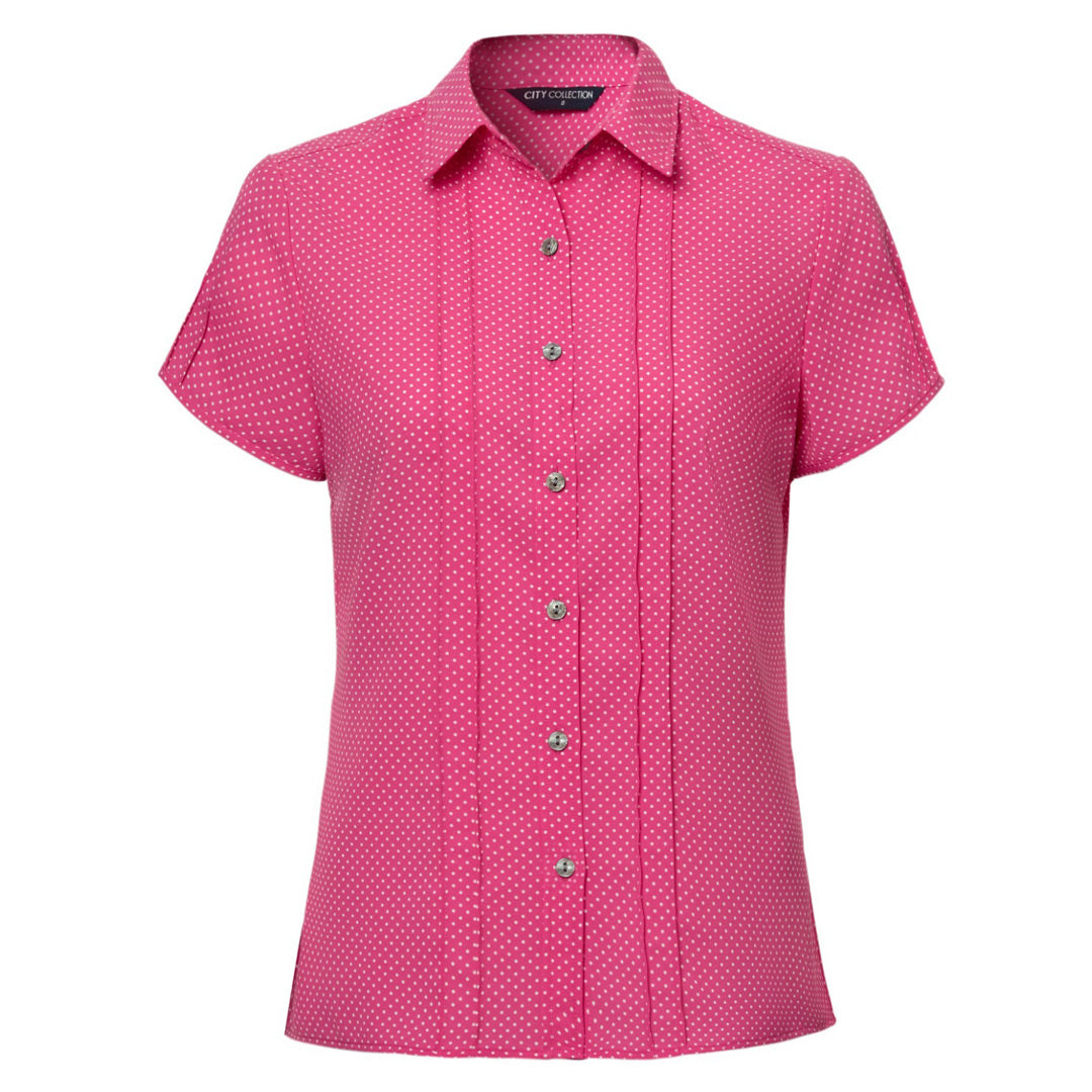 City Collection The Spot Shirt | Ladies | Short Sleeve Hot Pink Shirts & Tops