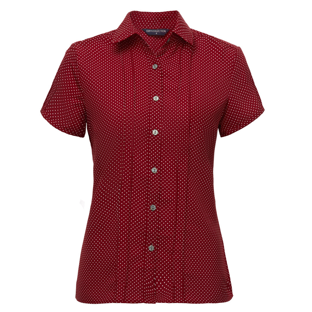 City Collection The Spot Shirt | Ladies | Short Sleeve | Plus Red Shirts & Tops