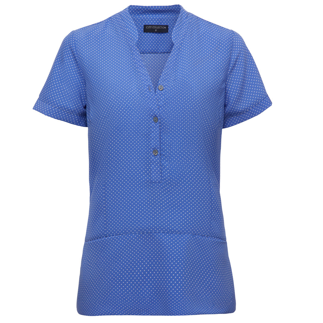 City Collection The Spot Tunic | Ladies | Short Sleeve Mid Blue Shirts & Tops