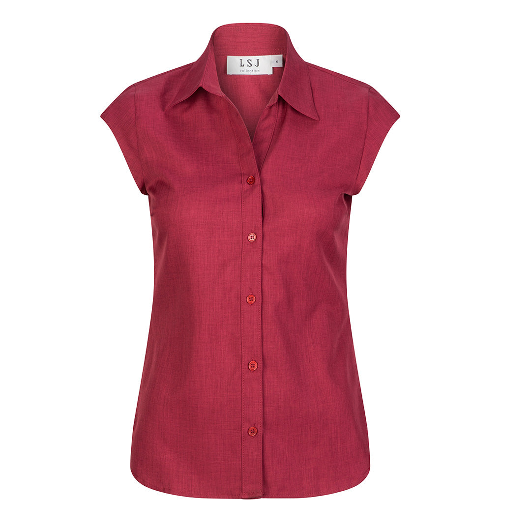 LSJ Collection The Freedom Shirt | Ladies | Cap Sleeve Pepper Red Shirts & Tops