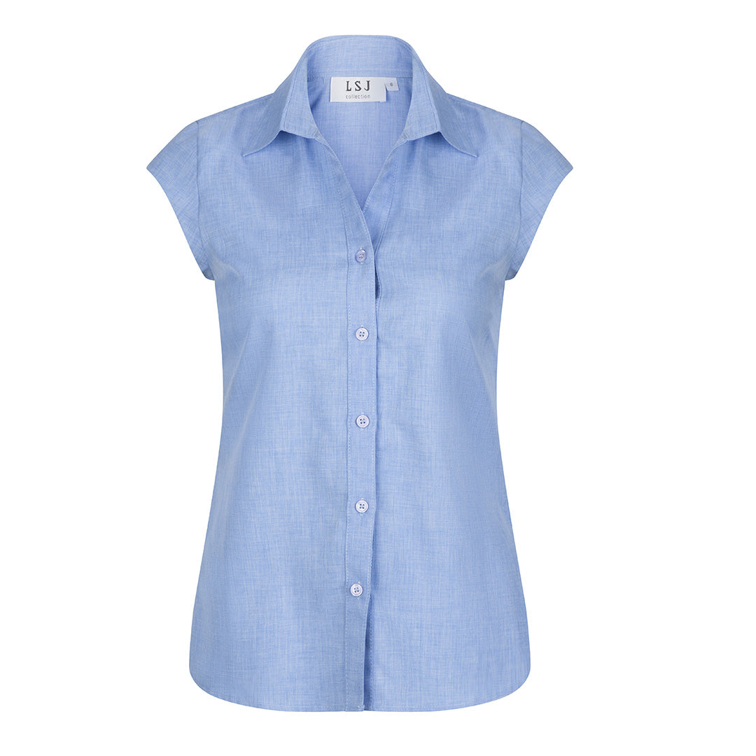 LSJ Collection The Freedom Shirt | Ladies | Cap Sleeve Periwinkle Shirts & Tops