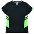 Aussie Pacific The Tasman Tee | Ladies | Short Sleeve | Black Base Black/Neon Green Shirts & Tops