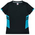 Aussie Pacific The Tasman Tee | Ladies | Short Sleeve | Black Base Black/Teal Shirts & Tops