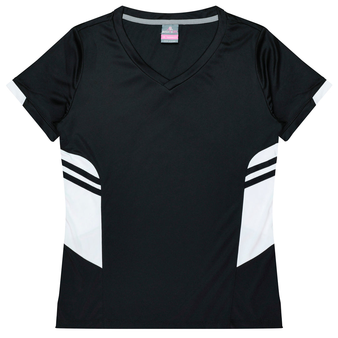 Aussie Pacific The Tasman Tee | Ladies | Short Sleeve | Black Base Black/White Shirts & Tops