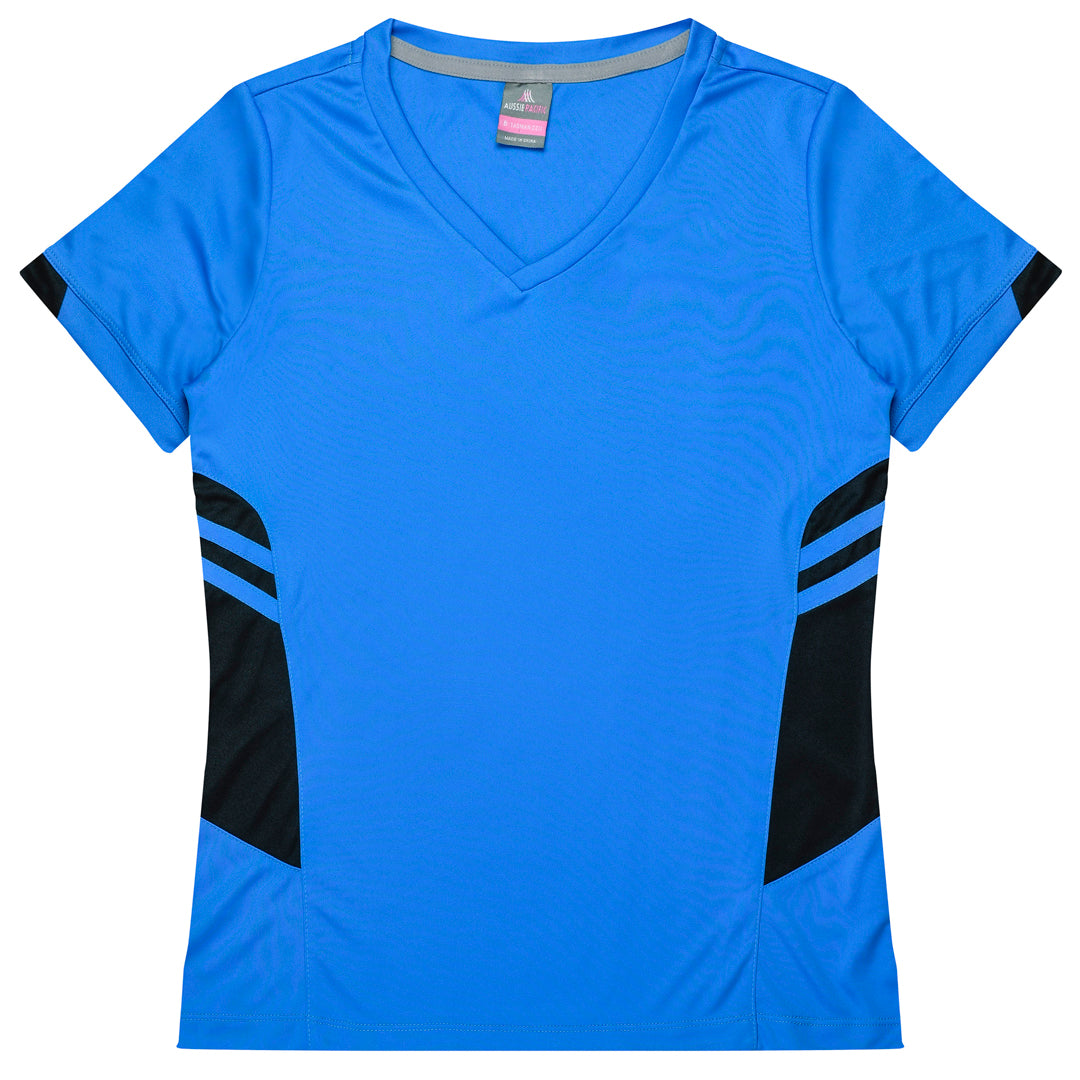 Aussie Pacific The Tasman Tee | Ladies | Short Sleeve | Blue Base Cyan/Black Shirts & Tops