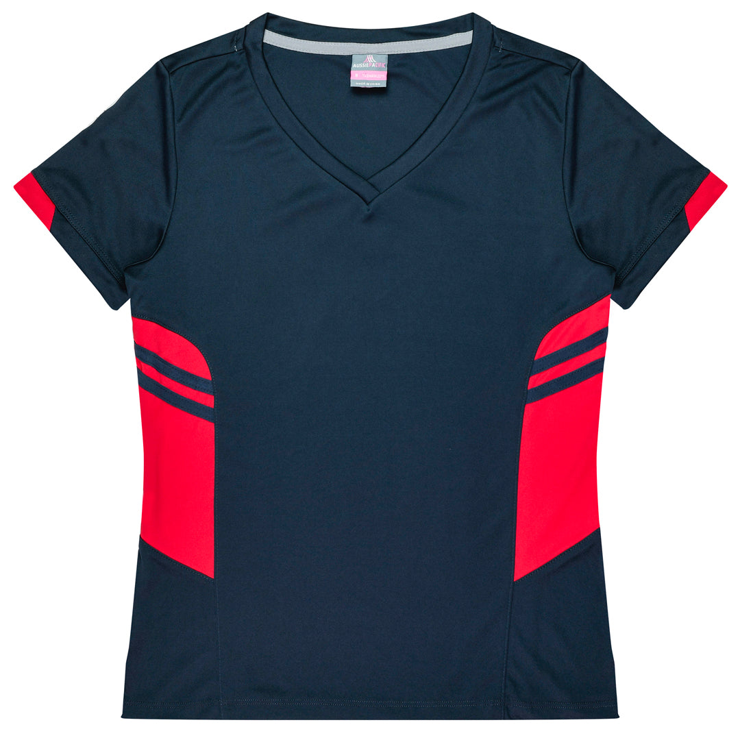 Aussie Pacific The Tasman Tee | Ladies | Short Sleeve | Navy Base Navy/Red Shirts & Tops