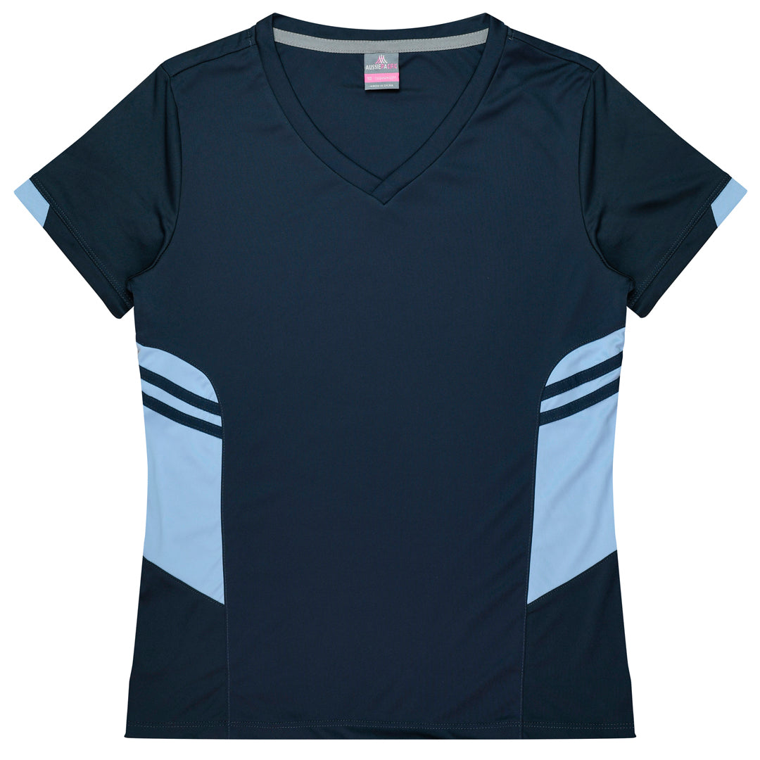 Aussie Pacific The Tasman Tee | Ladies | Short Sleeve | Navy Base Navy/Sky Shirts & Tops